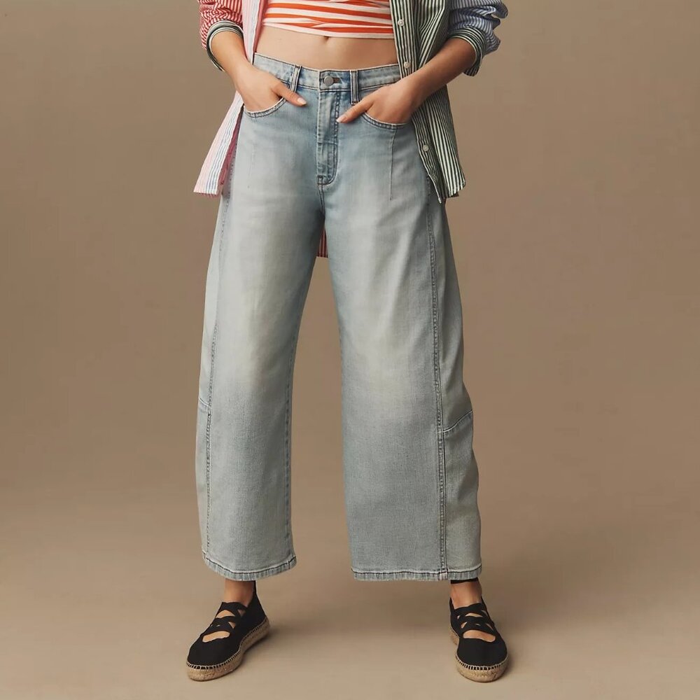 Pilcro Anthropologie Kenna Mid-Rise Heritage Barrel Jeans - size 27